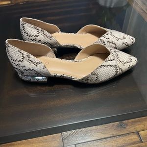 - Franco Sarto Sattara Snake Print Slip On Shoes Size 9